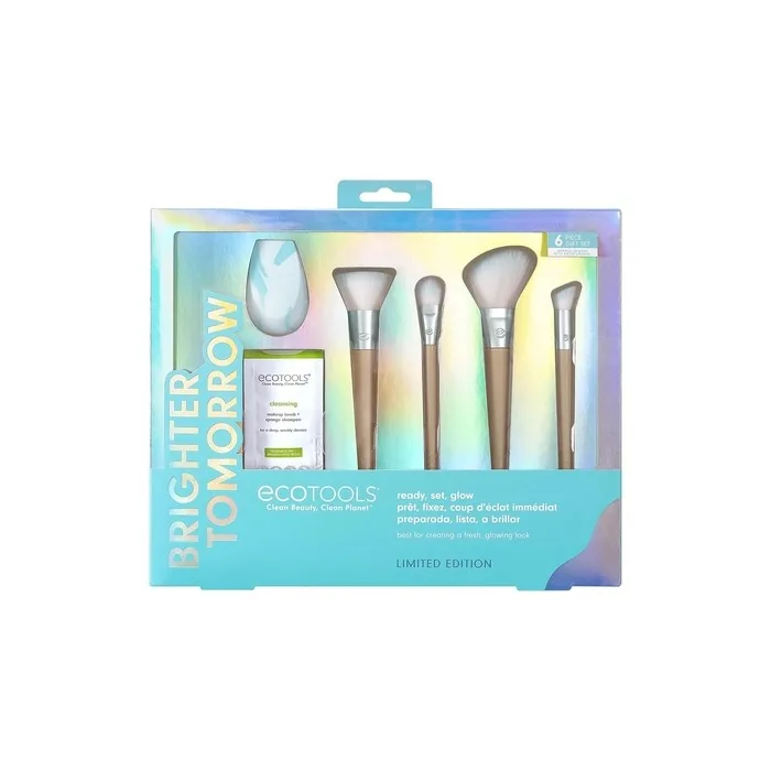 EcoTools Limited Edition Ready Set Glow Makeup Accessory and Care Kit 6 Piece Gift Set