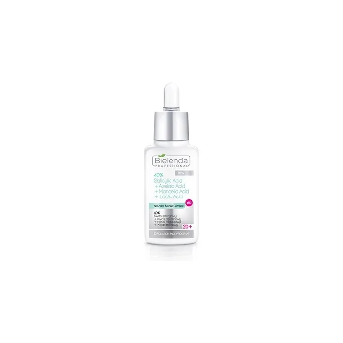 Bielenda Professional Anti-Acne Treatment With 40% Salicylic Acid, Azelaic Acid, Mandelic Acid, And Lactic Acid - 30g