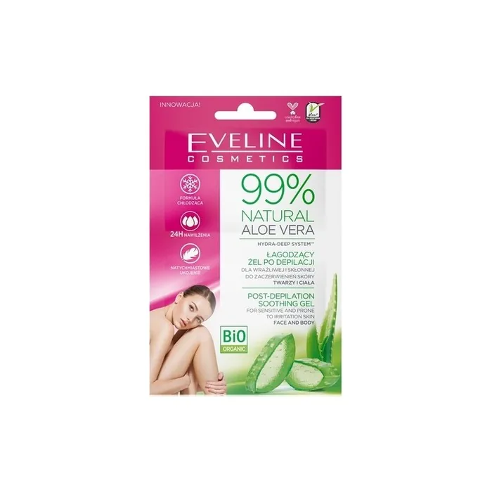 Eveline 99% Natural Aloe Vera Post Depilation Soothing Gel for Face & Body 20ml