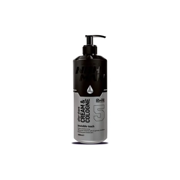NISHMAN Aftershave Men 2 in 1 Cream Cologne Invisible Touch 05 400ml - Relaxing Refreshing Aftershaving Cologne for Men