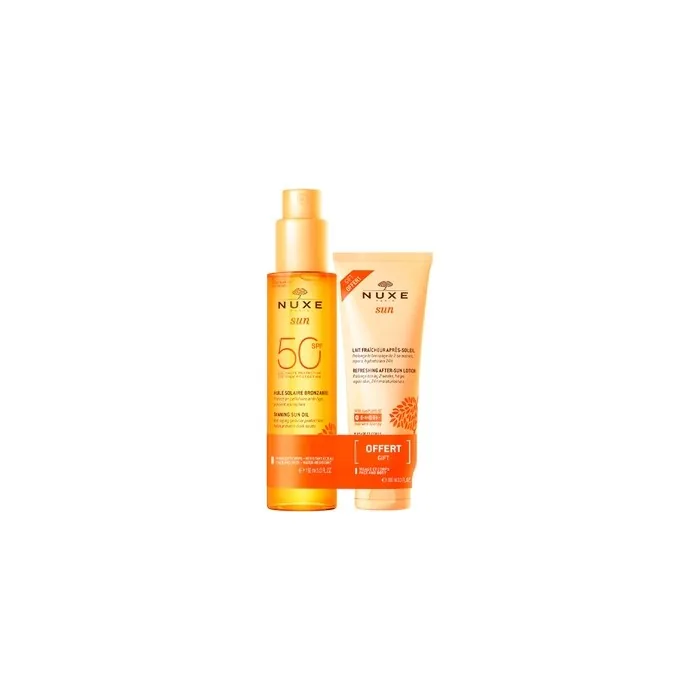 Nuxe Sun Solar Oil Bronzer Spf50+ 150ml With Offer Freshness Milk Face And Body After-Sun 100ml