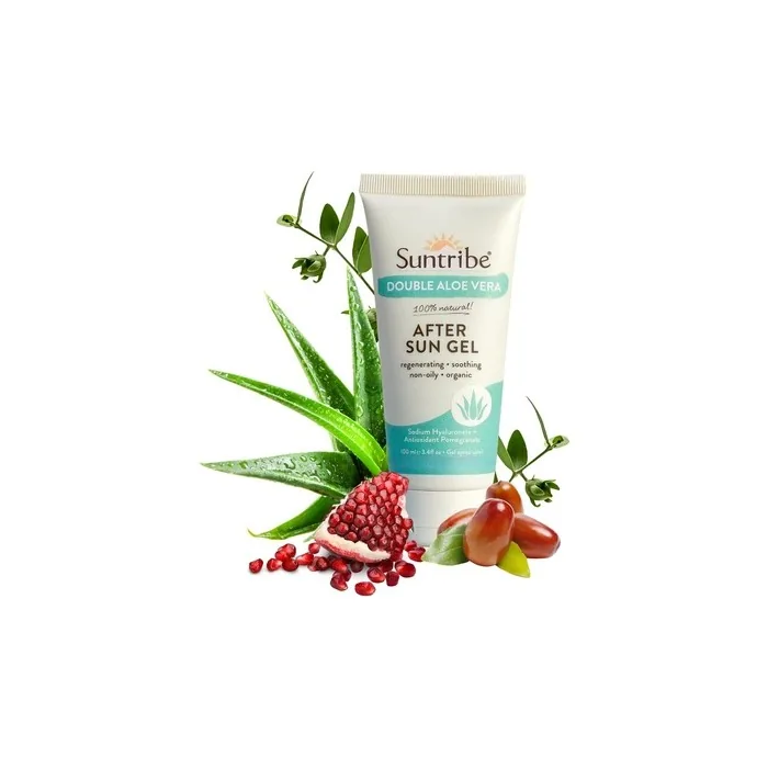 Organic Aftersun Gel Double Aloe Vera 100ml - 100% Natural & Vegan