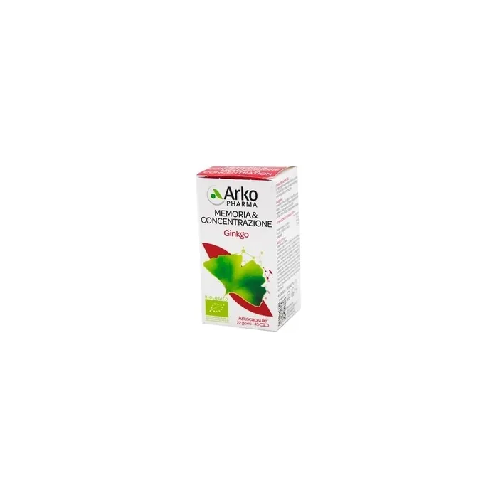 Arkopharma Memoria & Concentration Ginkgo 45 Capsules Herbal Supplement For Cognitive Support