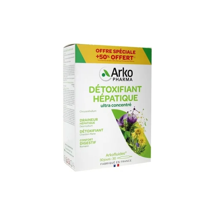 Arkopharma Arkofluides Liver Detoxification 20 Ampoules - Pack of 30