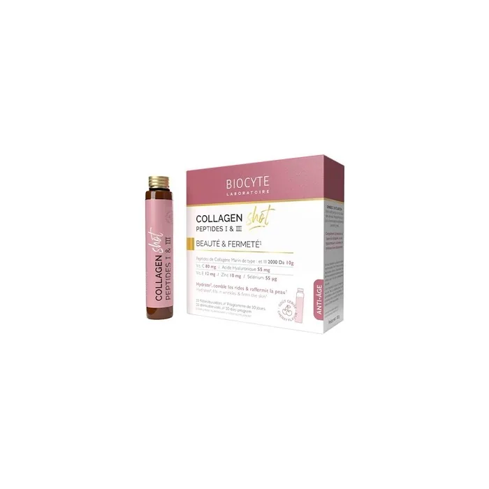Biocyte Collagen Shot Peptides I & Iii Cherry Flavor 10x25ml Ampoules