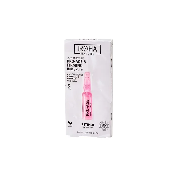 Iroha Nature Retinol Pro-Age Face Ampoule - Anti-Aging Firming Face Ampoules With Retinol 5x1.5ml