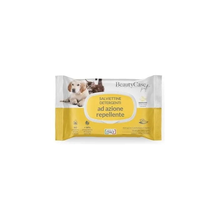 Beauty Case 40 Dogs And Cats Repellent Action Cleaning Wipes
