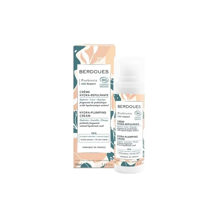 BERDOUES Age Respect Hydra Plumping Cream Organic Anti Aging Skincare Treatment 1.69 fl.oz.