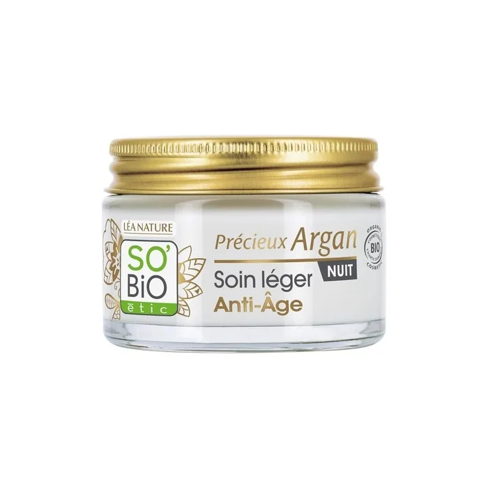 LÉA NATURE SO BiO étic Light Anti-Aging Night Care with Valuable Argan Smooths and Firms Bio-Argan Oil Hyaluronic Acid 50ml
