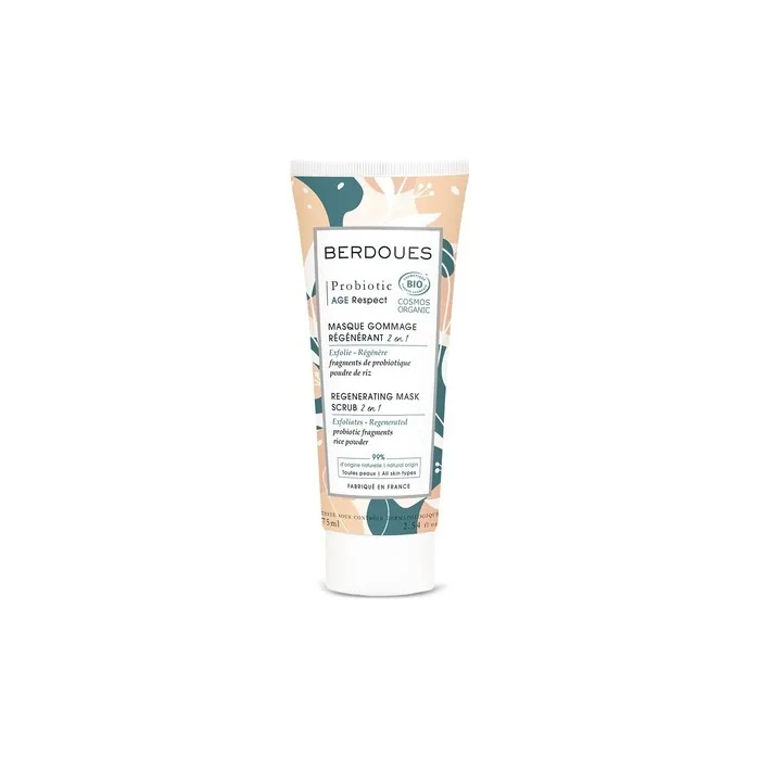 Probiotic Age Respect Regenerating Mask Scrub 2 in 1 Organic Exfoliating Treatment