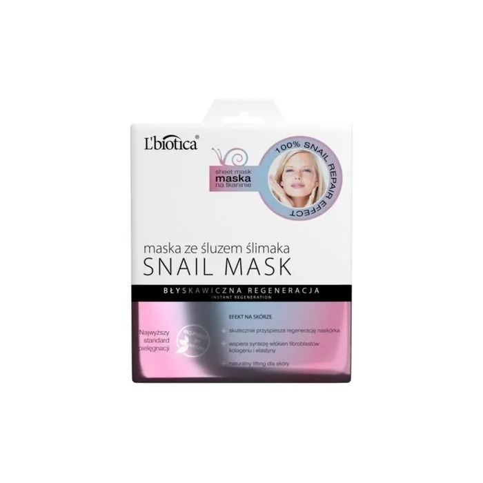 L'BIOTICA Snail Slime Sheet Mask - Instant Regeneration