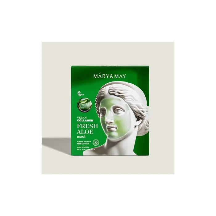 Mary & May Vegan Collagen Fresh Aloe Mask 30g X 4