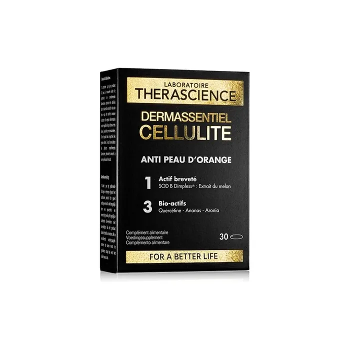 Dermassentiel Cellulite Anticellulite Effect Clinically Proven Efficacy Melon Superoxide Dismutase 3 Bioactive Ingredients Quercetin Bromelain Aronia 30 Tablets
