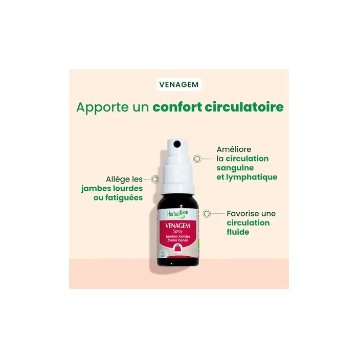 Herbalgem Spray Venagem Heavy Legs Organic Concentrated Gemmotherapy Complex