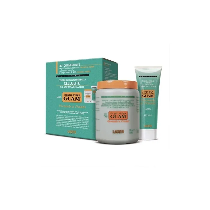 GUAM Seaweed Mud Convenience Economy Pack Anti-cellulite Body Wrap 1KG Strengthening Anti-cellulite Gel 250ml Cellulite Remover Kit Cellulite Treatment