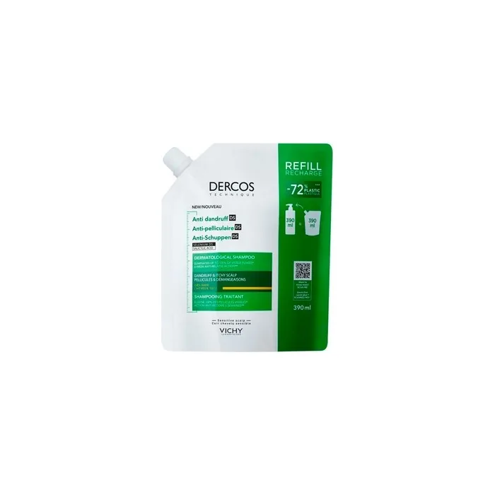 Dercos Antidandruff Shampoo For Dry Hair 390ml Refill