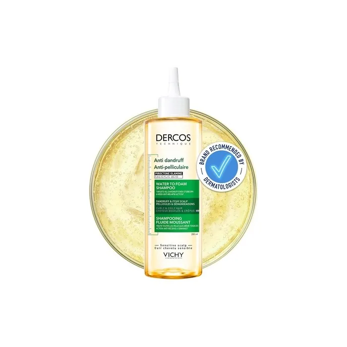 Vichy Dercos Anti-Dandruff Water to Foam Shampoo for Curls and Coils 200ml