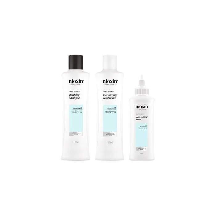 Nioxin Scalp Recovery Antidandruff Kit Flaky And Itchy Scalp 3 Units