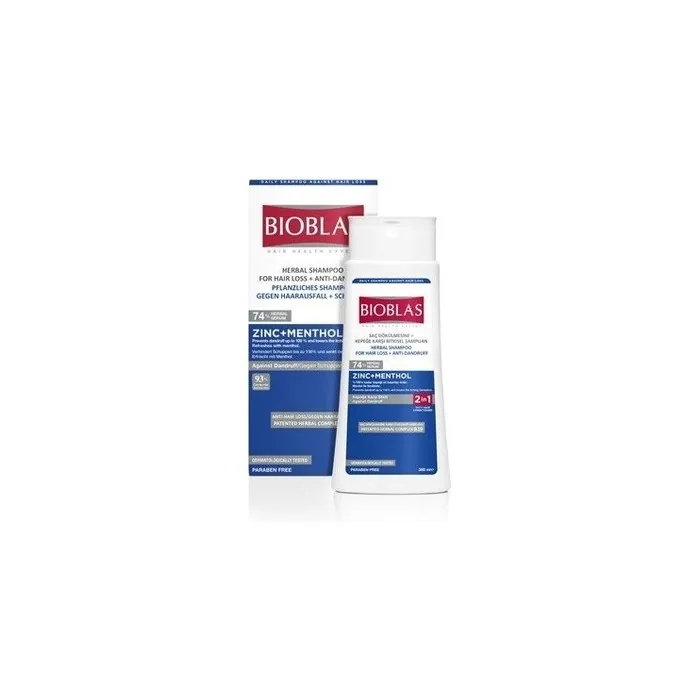 Bioblas Herbal Shampoo Conditioner Hair Loss Anti-Dandruff with Zinc and Menthol 360ml