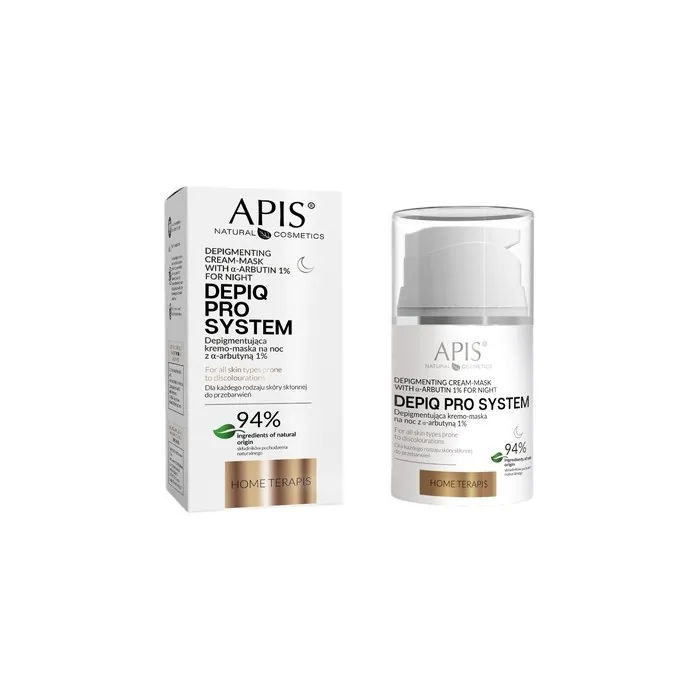 Apis Depiq Pro System Depigmenting Cream-Mask For Night Use With Alpha-Arbutin 10% 50ml