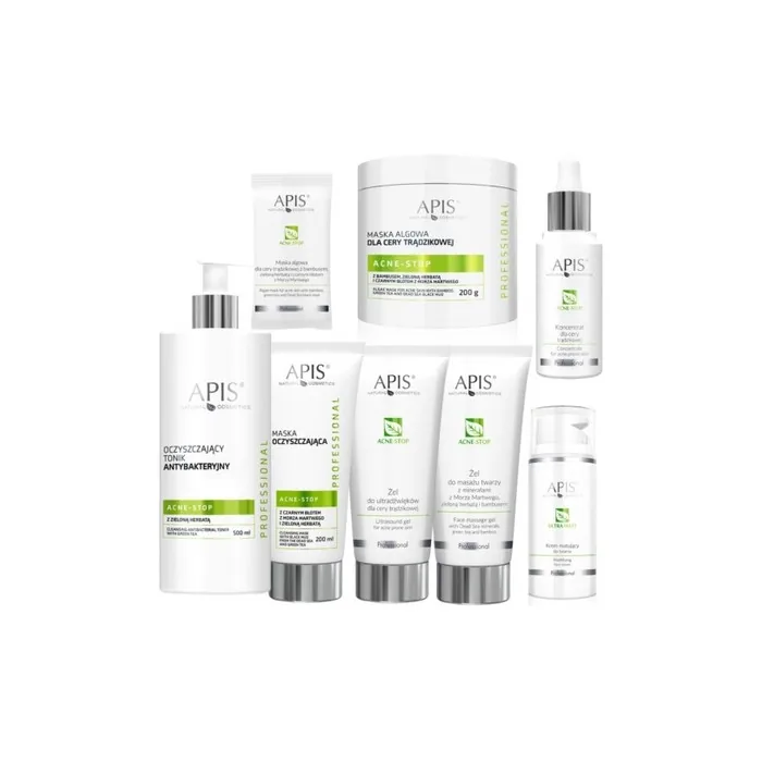 Apis Professional Acne Stop Algae Mask Lotion Tonic Cream Concentrate and Gel