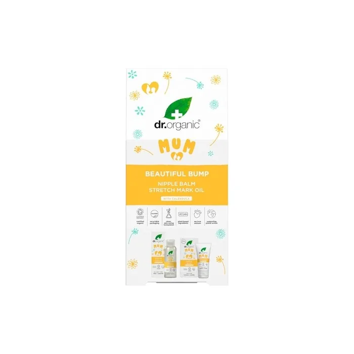 Dr Organic New Mum Gift Set with Organic Calendula Nipple Balm and Stretch Mark Cream