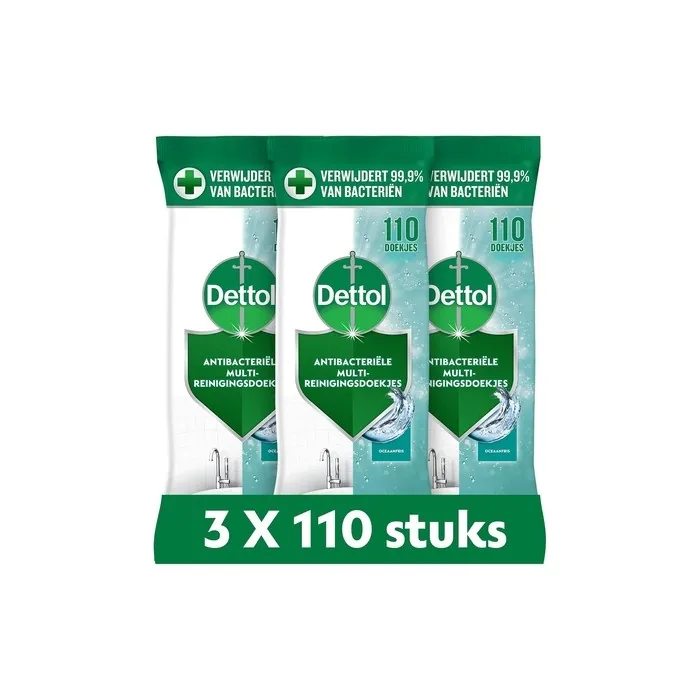 Dettol Power and Fresh Cleaning Wipes Ocean 110 Pieces