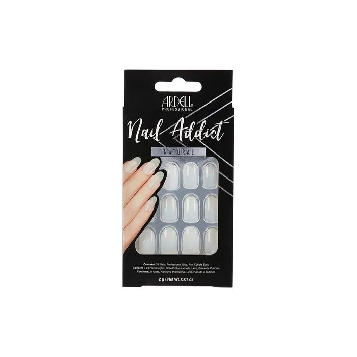 Ardell Nail Addict Natural Style Artificial Nails Salon Quality Nail Tips for Home Natural Oval