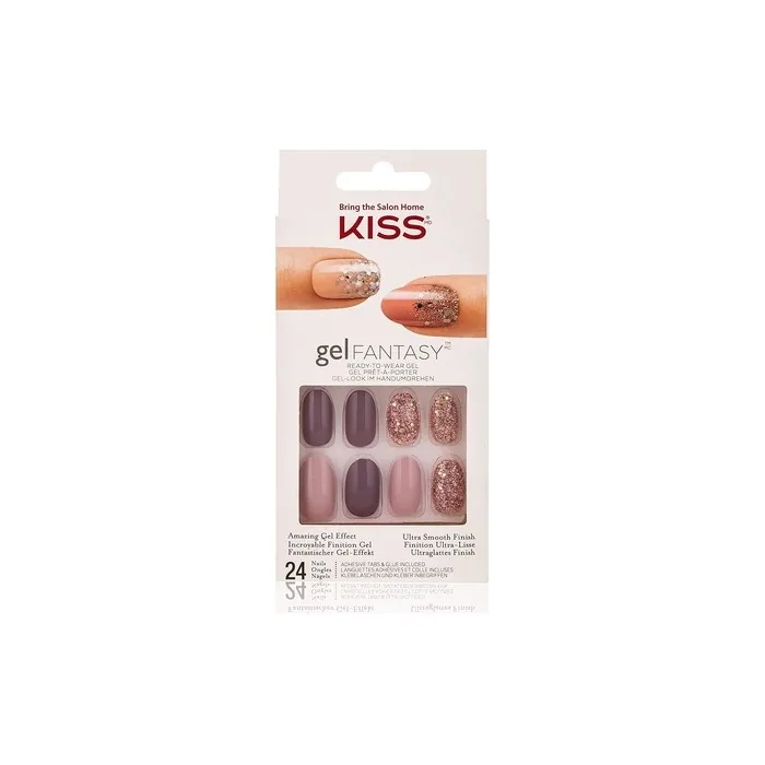 Kiss Gel Fantasy Nails KGN17 No Pressure with Adhesive Tabs and Glue