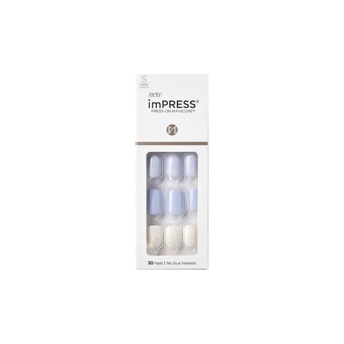 Kiss ImPress Press-On Manicure Short Length Nails Lavender Whisper