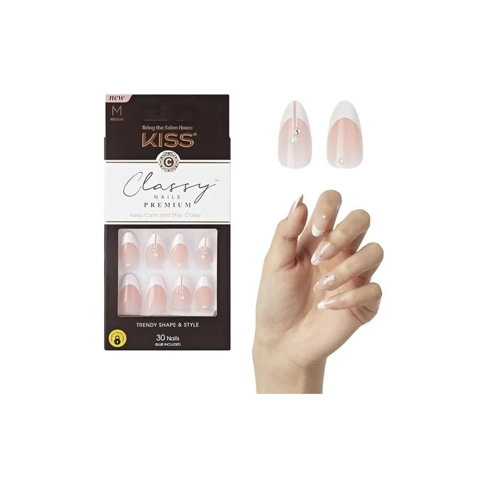 Kiss Classy Nails Premium Press-On Nails with Nail Glue