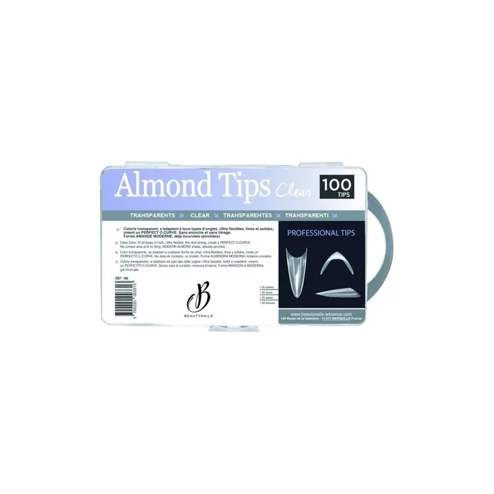 Beautynails Bna Almond Clear Transparent Tips X100
