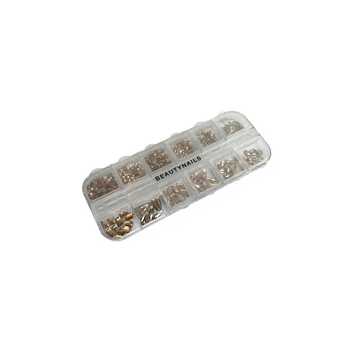 Beautynails Bna Crystal Rhinestone Box Pink Gold