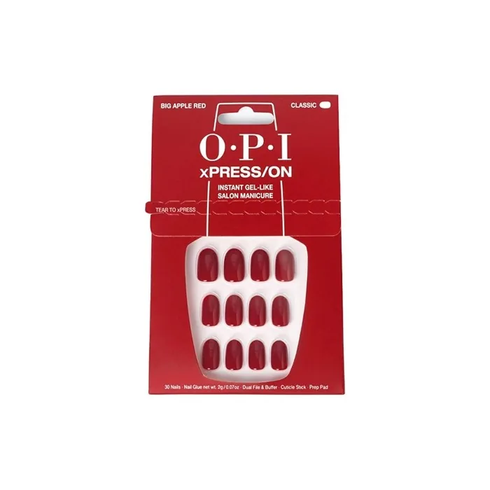 Opi Xpresson Gel Nails Press On Nails Big Apple Red 30 Count