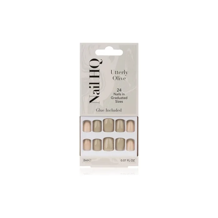 Nail Hq Square False Nails Utterly Olive 24 Pcs