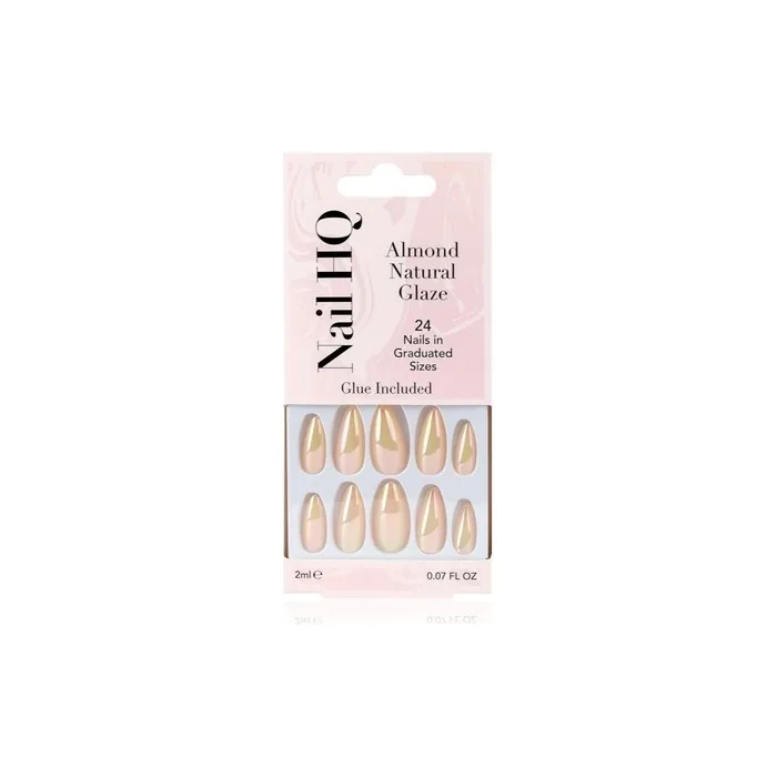 Nail Hq Almond False Nails Natural Glaze 24 Pcs