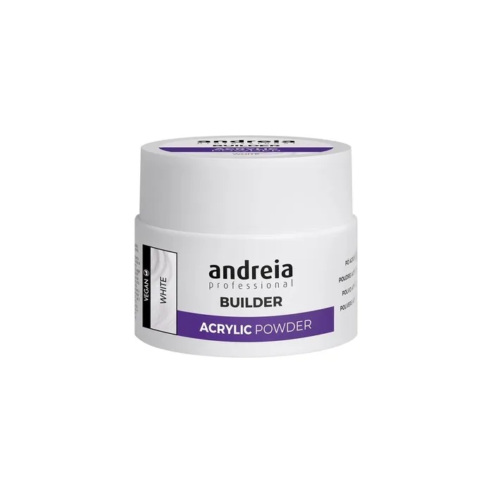 Andreia Professional White Acrylic Building Powder for Nail Extensions 35g Long-Lasting Self-Leveling