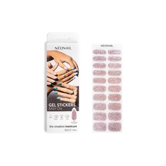 NEONAIL UV Gel Stickers Easy On M07 Pink 15 Patterns Nail Stickers Nail Polish Strips Gel Nail Stickers Foot and Hand Nail Stickers Nail Decoration