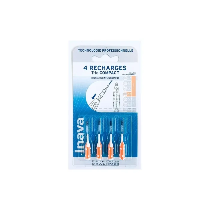 Inava Trio Brush Heads Compact Refills - Size Iso3 1.2mm - Pack of 4