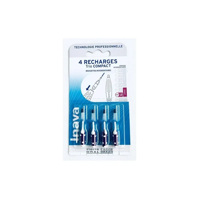Inava Trio Brush Heads Refill Pack Compact Size Iso5 1.8 - Pack of 4