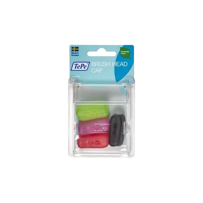 TePe Brush Head Cap 4 Pack Assorted Colors