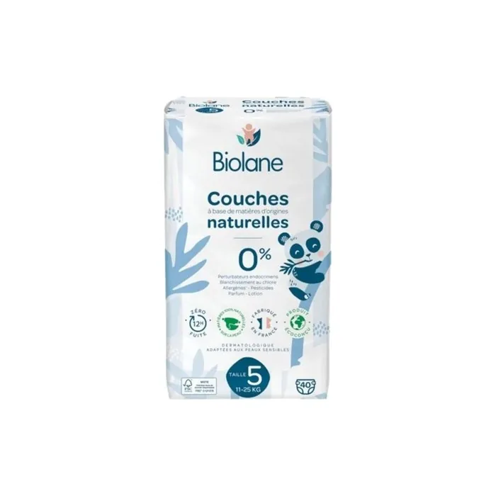Biolane Natural Diapers Size 5 (11-25 Kg) - Pack of 40