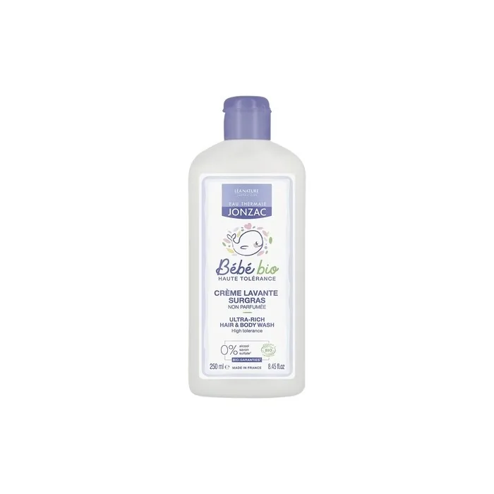 Eau Thermale Jonzac Organic Cosmetic Baby Care Ultra-Rich Hair and Body Wash 250ml