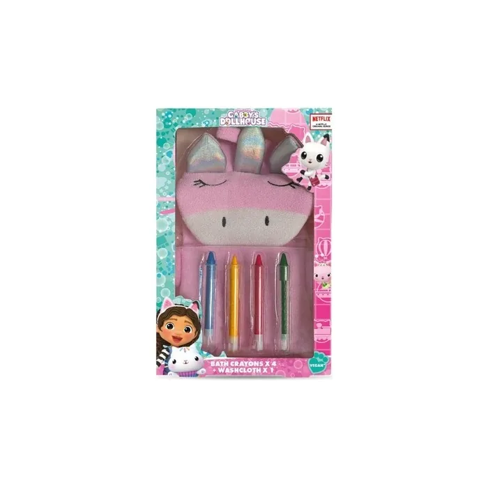 Gabby's Dollhouse Bath Crayons Set 4 Pieces Washcloth
