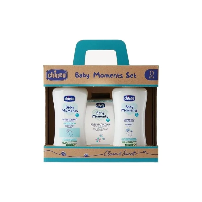 Chicco Baby Moments Body Bath Set with Shampoo and Cologne Water