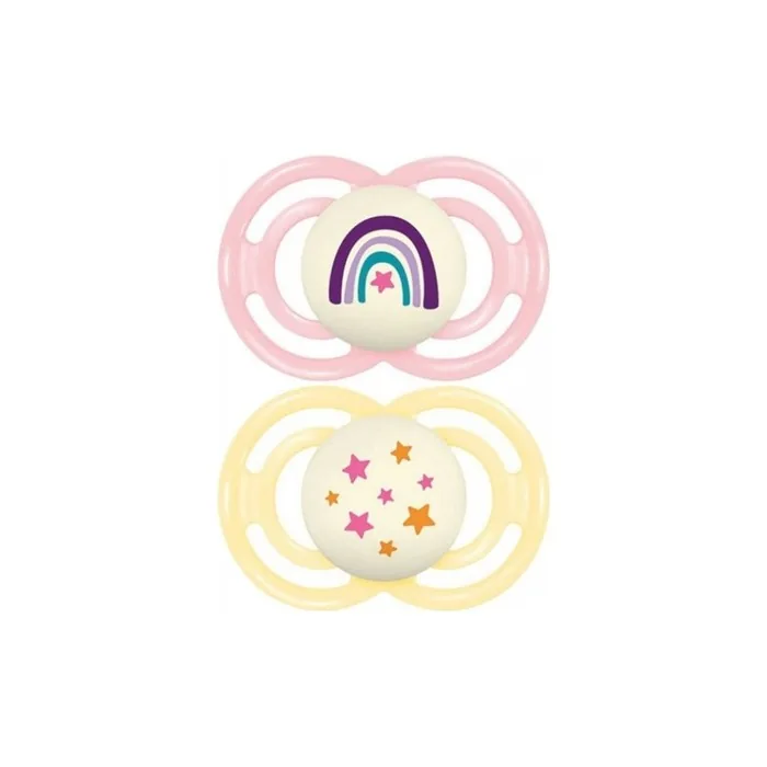 Mam 2 Pacifiers Perfect Nuit Tendance Anatomically Shaped 18 Months and Up