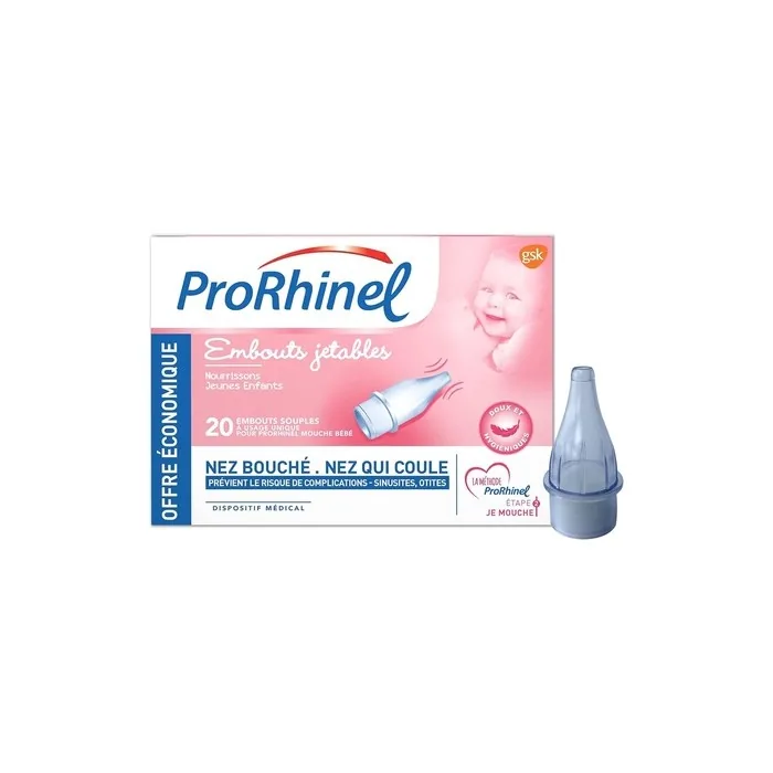 Prorhinel Disposable Supple Ends For Baby Nose Blower 20 Count