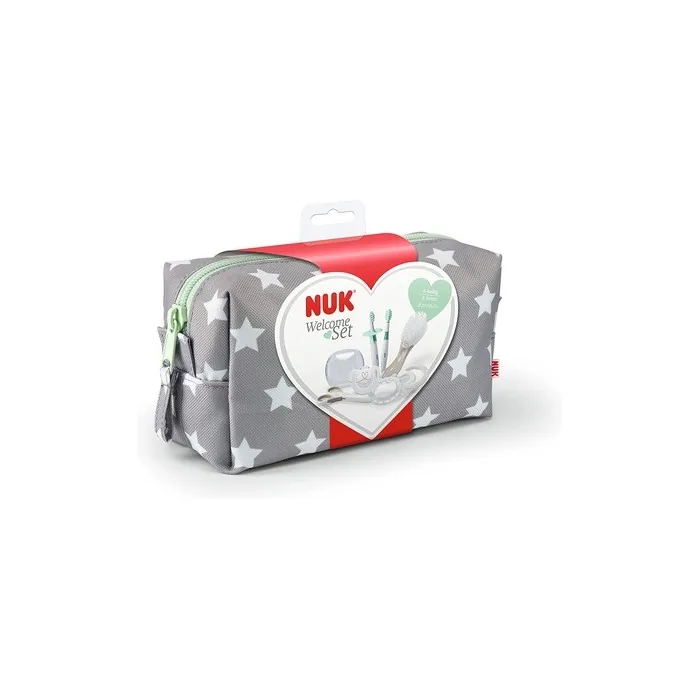 NUK Baby Care Welcome Set with Dummy, Hairbrush, Nail Scissors, Teething and Toothbrush Sets