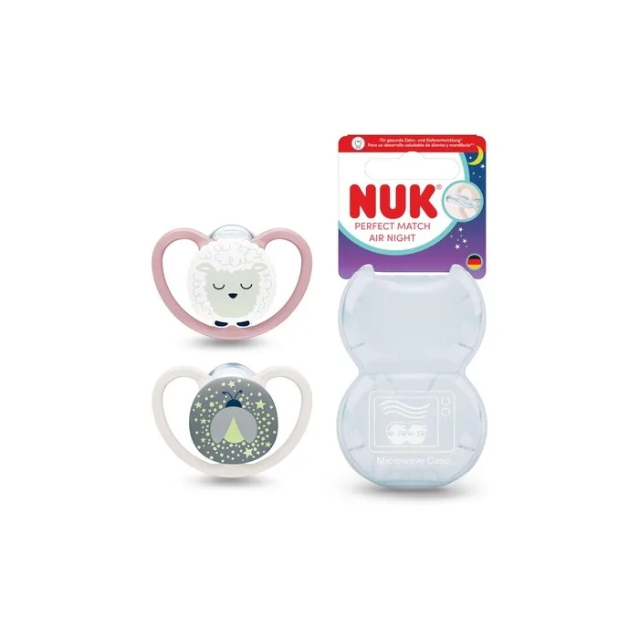Nuk Perfect Match Air Night Sheep Pacifiers For 618 Months Pack Of 2