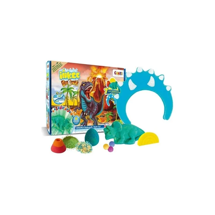 Inkee Gift Box Dino Bath Set For Children 7 Bath Additives